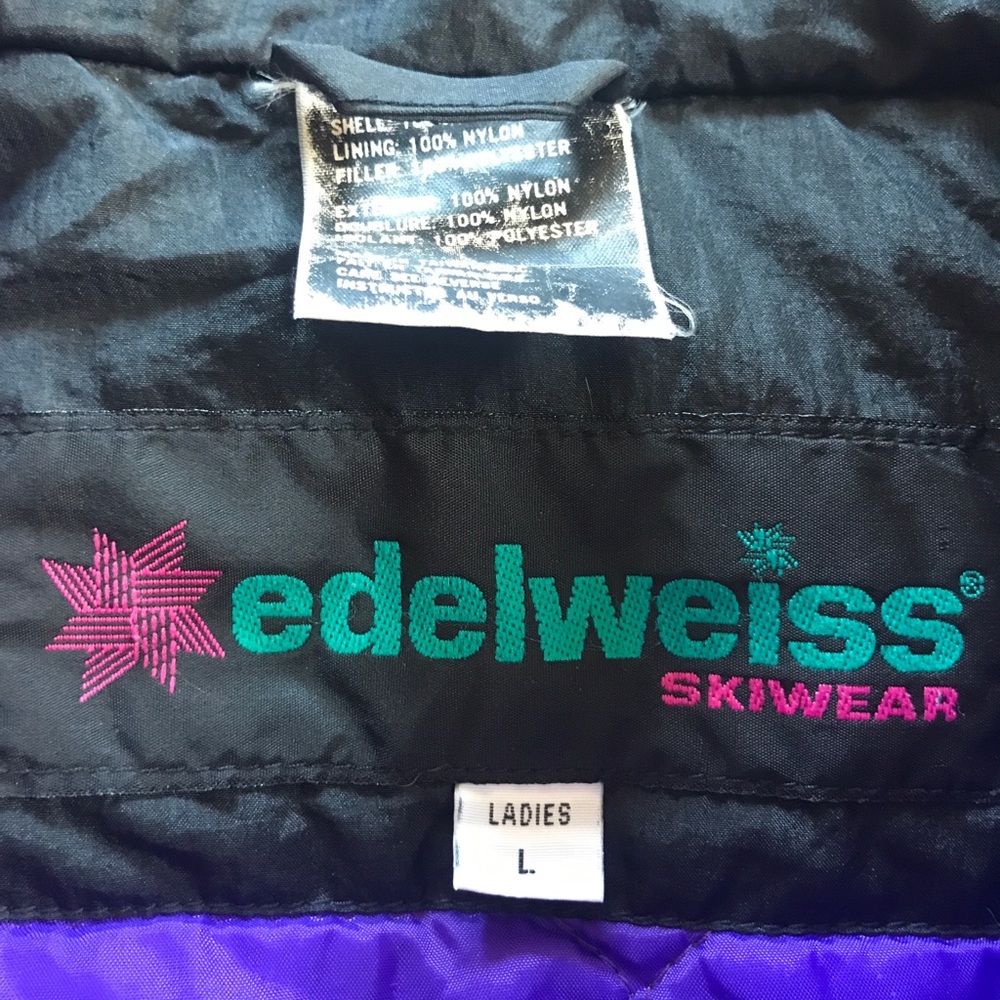 VTG Edelweiss Large Purple Drawstring Puff Jacket - Picture 5 of 11